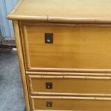 Dal Vera bamboo chest of drawers, Italian design, 70s
