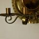 X-large mid-century Swedish brass Baroque sconce with double arm design