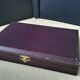 Box of 12 antique cheese or dessert knives. Steel and bovine horn.