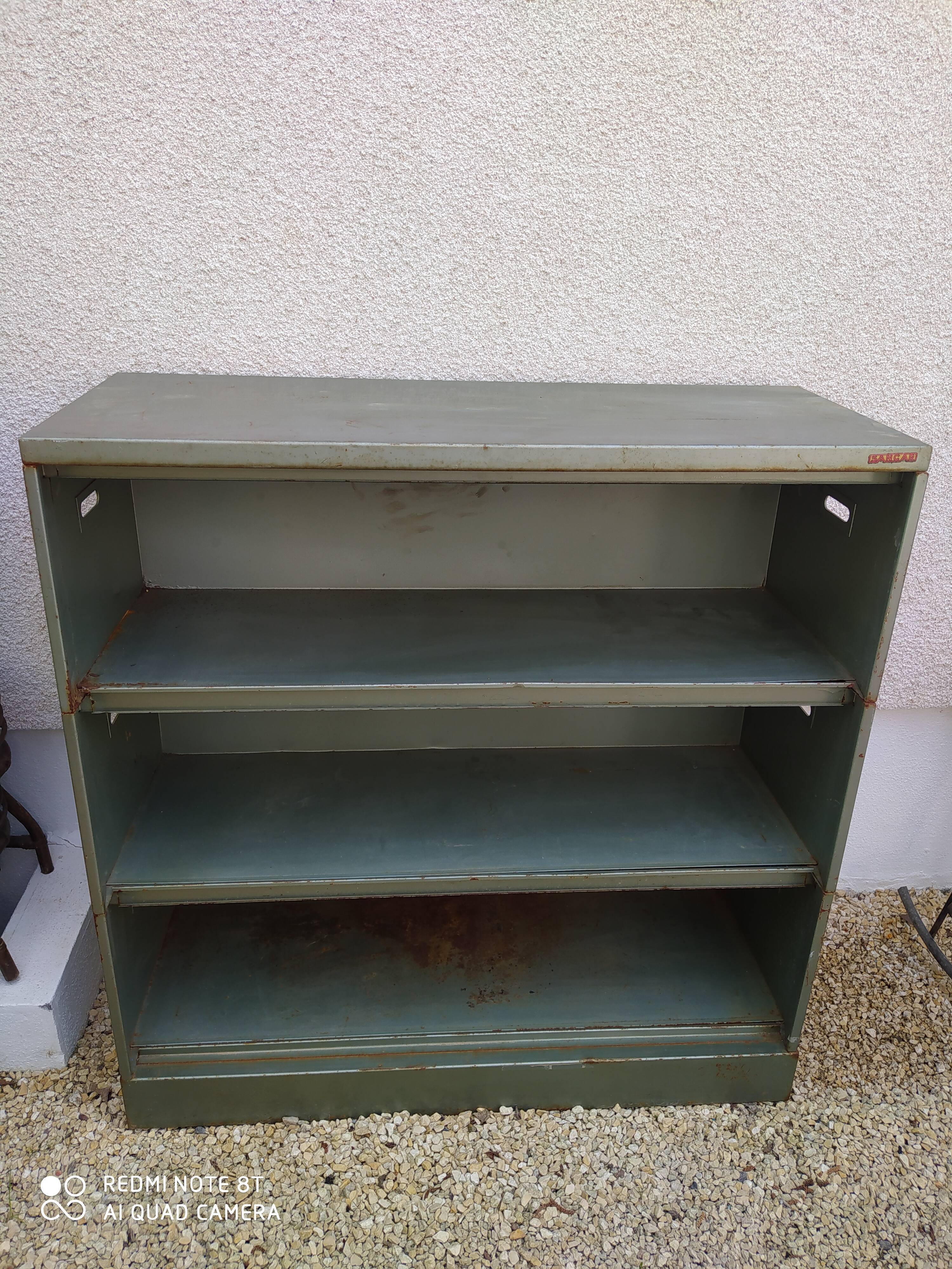 Old vintage metal shelf/bookcase/furniture