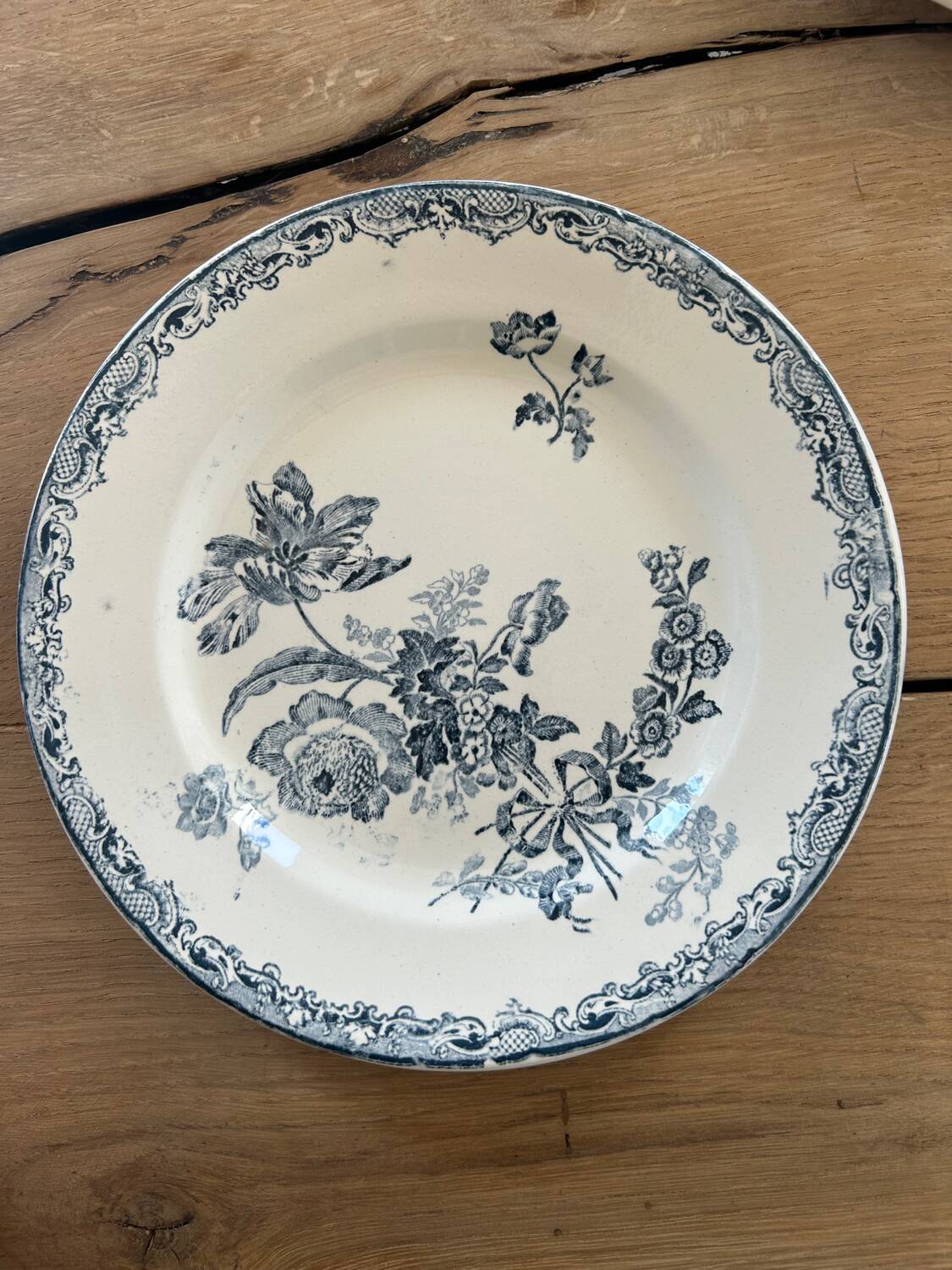 Set of 6 ironstone plates Sarreguemines Fontange