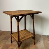 Wood and rattan table