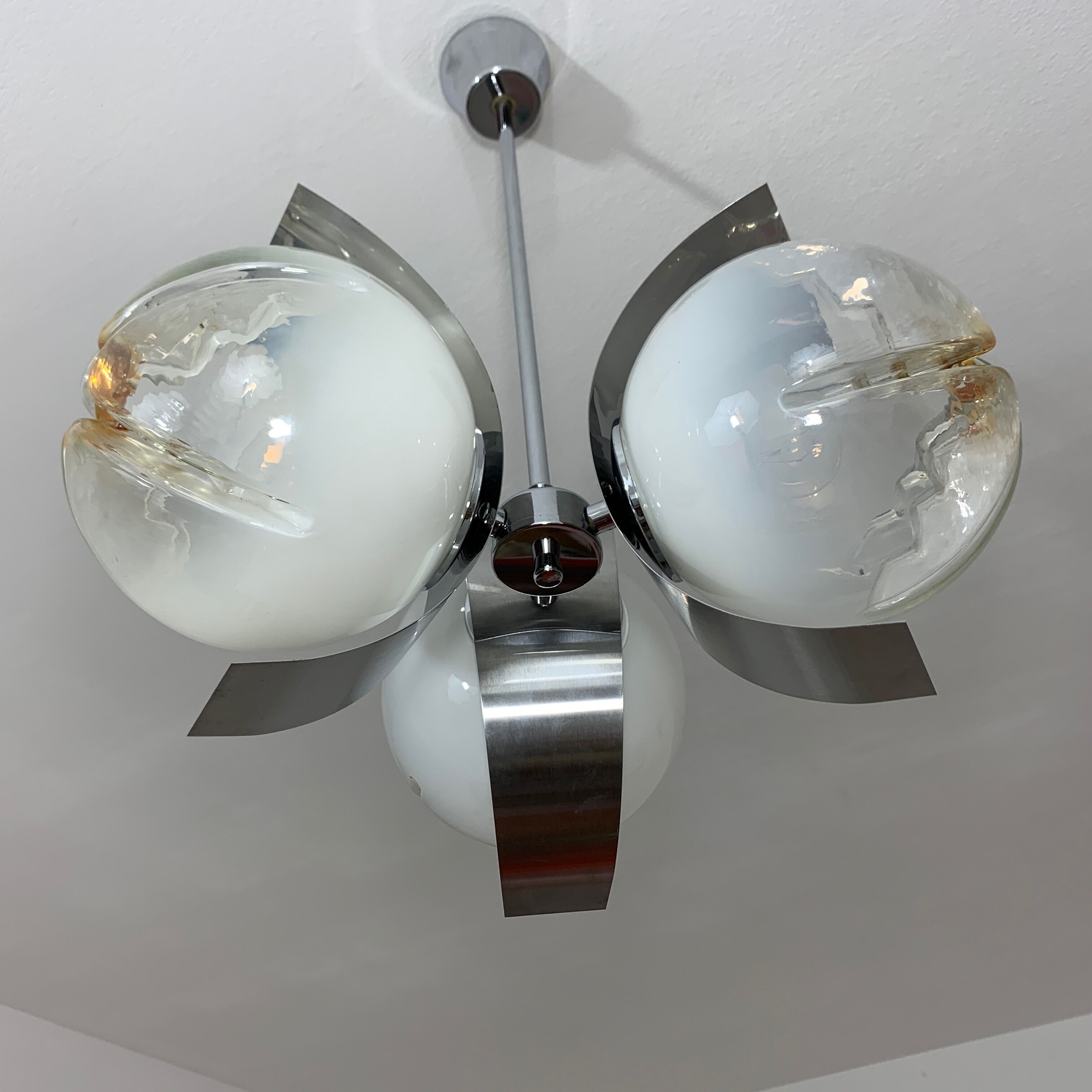 Chrome chandelier Mazzega