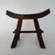 Vintage Brutalist Hand Carved Wooden Stool