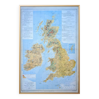 The British Isles, original map printed in 1879.