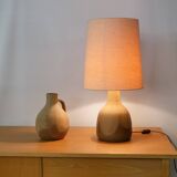Design Studio Ceramic Lamp and Vase by Krösselbach, Set of 2, 1970s