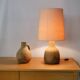 Design Studio Ceramic Lamp and Vase by Krösselbach, Set of 2, 1970s
