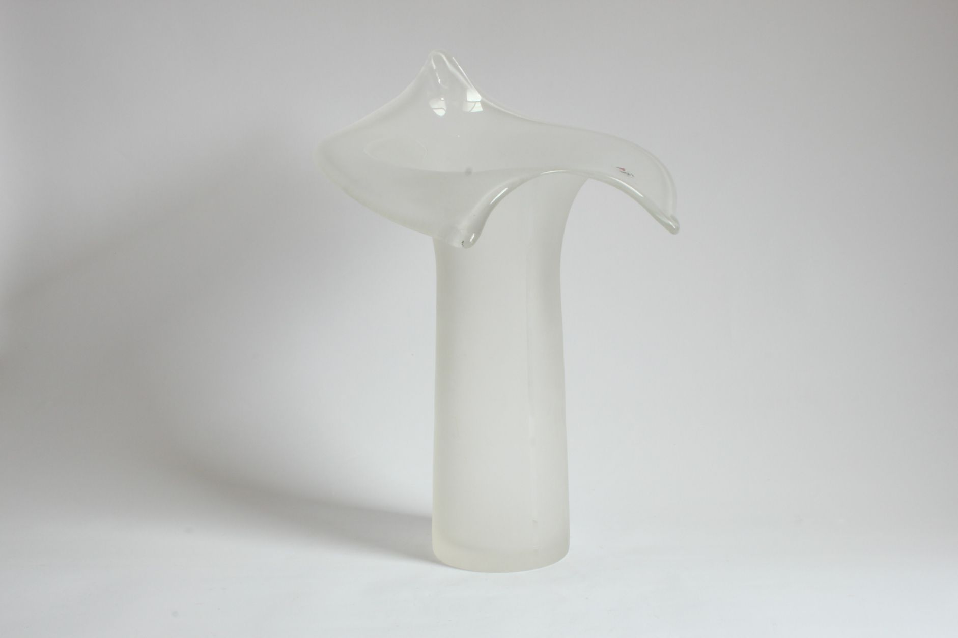 Orchid vase in milky Murano glass by Base2, Italy 1970