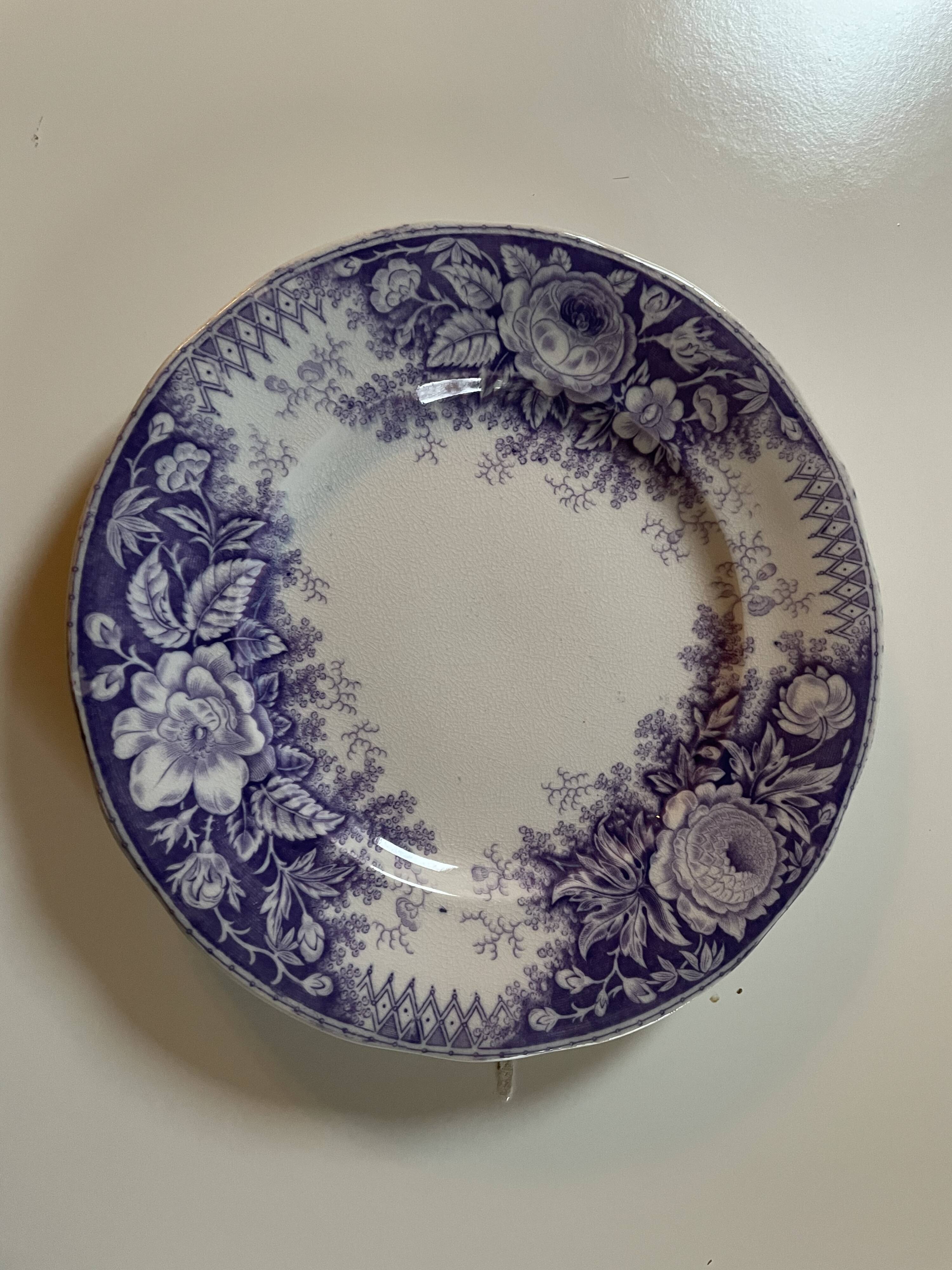 Assiettes dessert Sarreguemines modèle Jardinière XIXEME