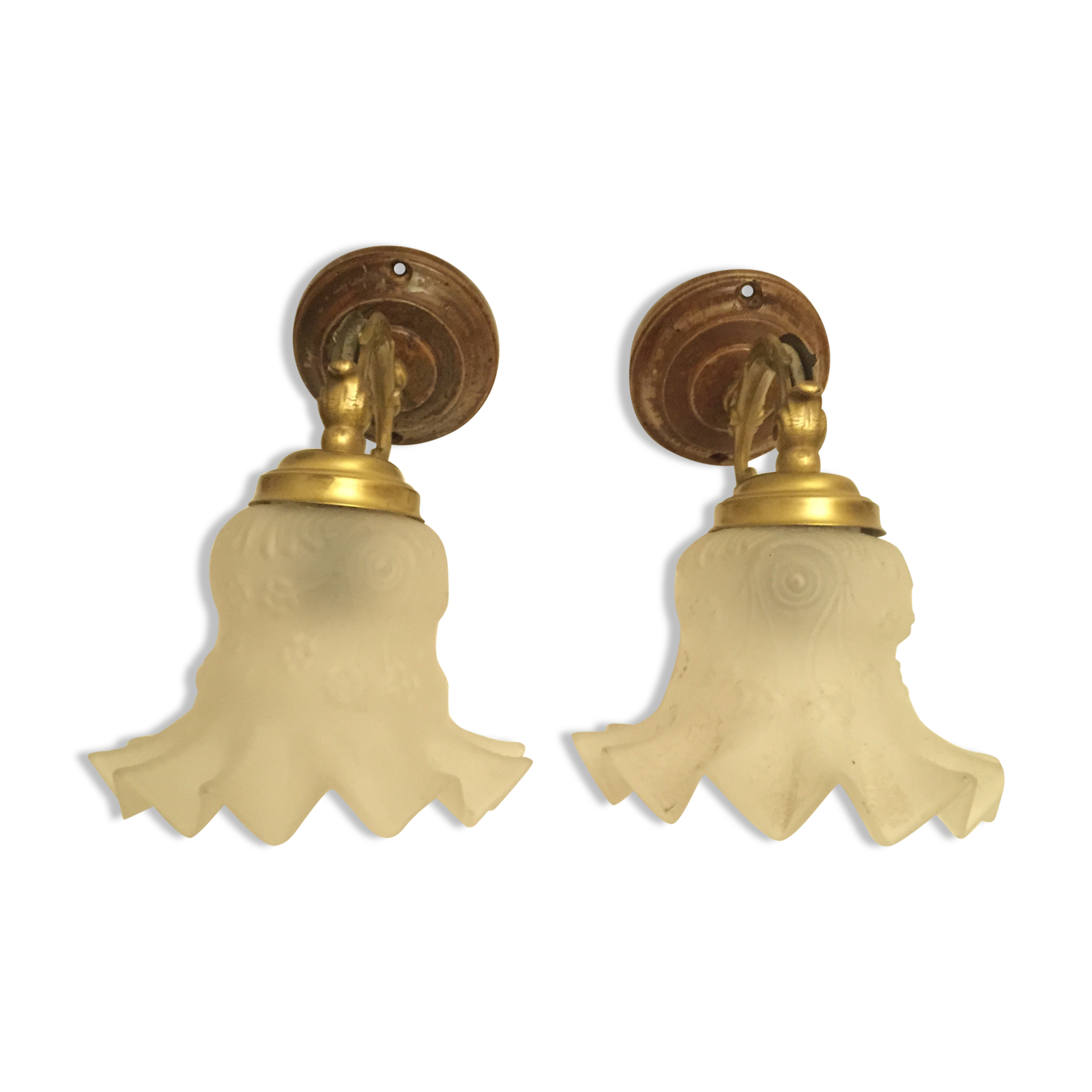 Paire d'appliques tulipe années 30