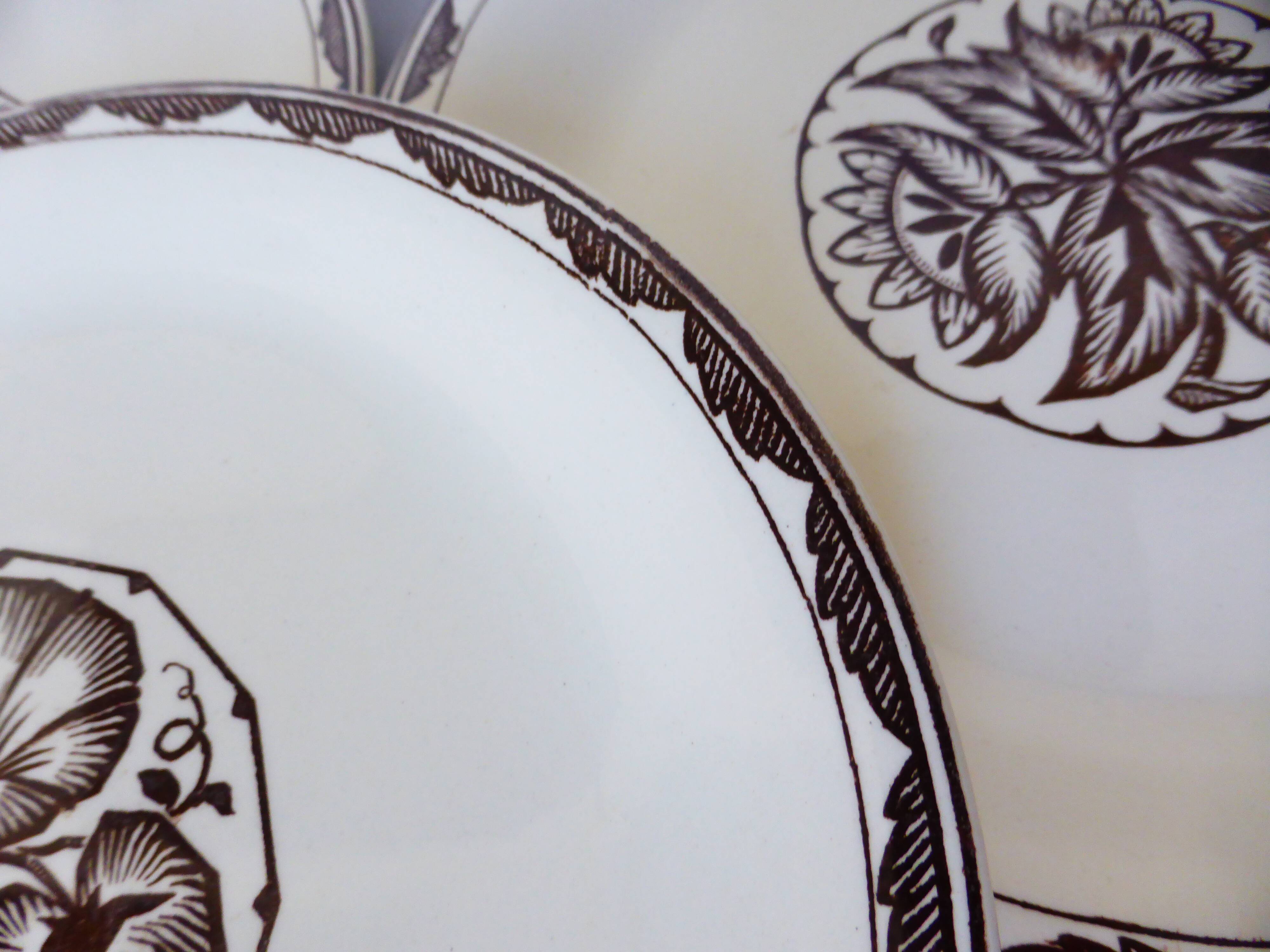 5 Sarreguemines dessert plates, Argonne model