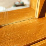 Asymmetrical art deco wall cabinet, drawer & mirror