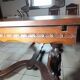 Breton dining room table with 2 extensions and 6 chairs with Breton characters