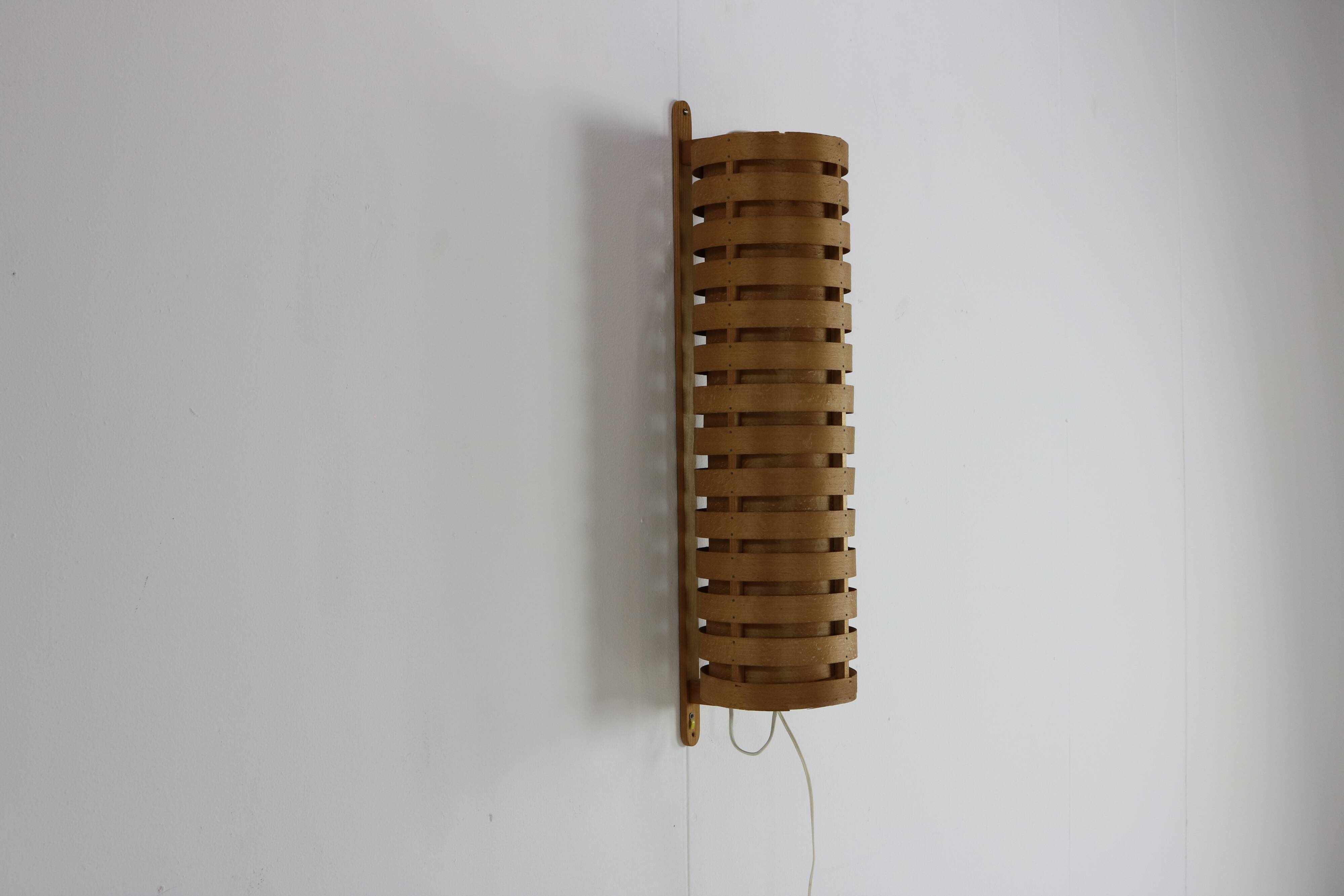 Swedish design pine veneer wall sonce by Hans Agne Jakobsson for Ellysett