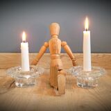 Duo candlesticks glass reims 2