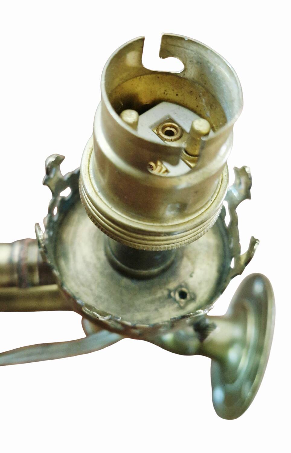 Vintage Brass and Molded Frosted Glass Articulated Wall Sconce - Style A