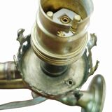 Vintage Brass and Molded Frosted Glass Articulated Wall Sconce - Style A