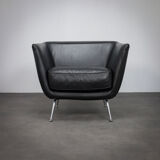Rare leather lounge chair by Stefan Steenkist for Young International, Netherlands, 1990s