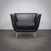 Rare leather lounge chair by Stefan Steenkist for Young International, Netherlands, 1990s
