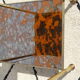 Pair of bedside tables in gilded brass and glass, midcentury