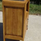 Large Art Deco bedside table in light oak