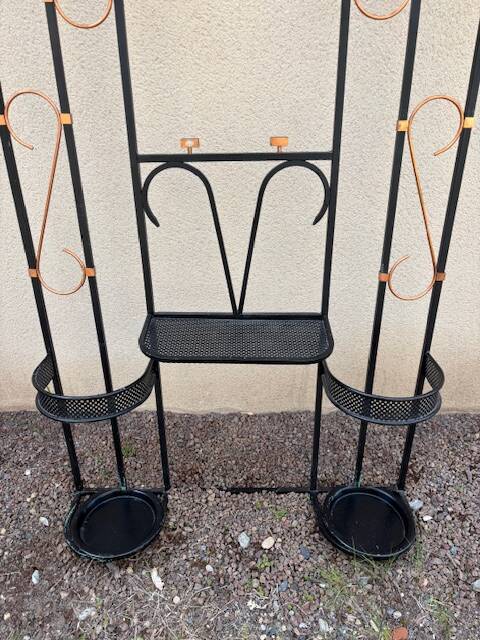 Wall coat rack wrought iron 1960