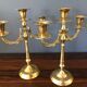Paire de chandeliers en laiton