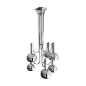 Lustre en cascade chromé