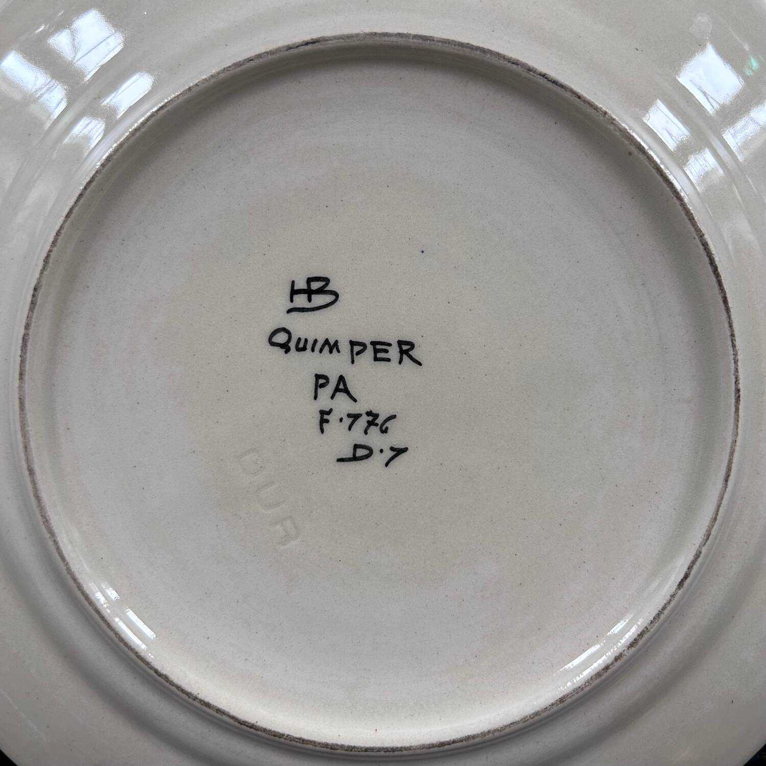 Old HB Quimper plate