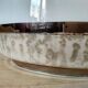 Hanging lamp 1970 globe white and grey glass silver