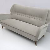 Canapé en velours moderne du milieu du siècle attribué à Gio Ponti pour ISA, années 1950