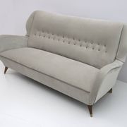 Attributed Gio Ponti Mid-Century Modern Velvet Sofa for ISA, 1950s