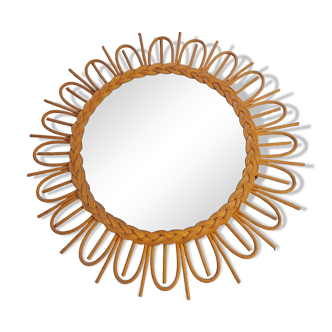 Vintage rattan mirror