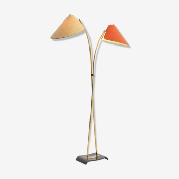 Floor lamp with 2 original shades, Germany - 1950's