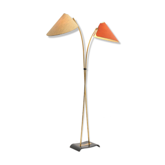 Floor lamp with 2 original shades, Germany - 1950's