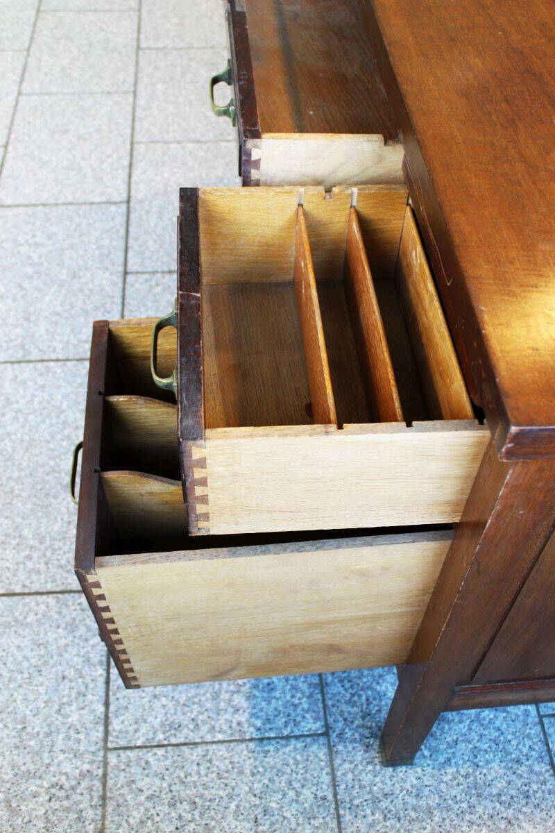 Double mahogany desk, Louis XV style, early 20th century.