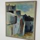 Original Swedish mid-century oil on canvas – “City” by Gustaf Höglund – vintage & framed – 80 × 70 cm