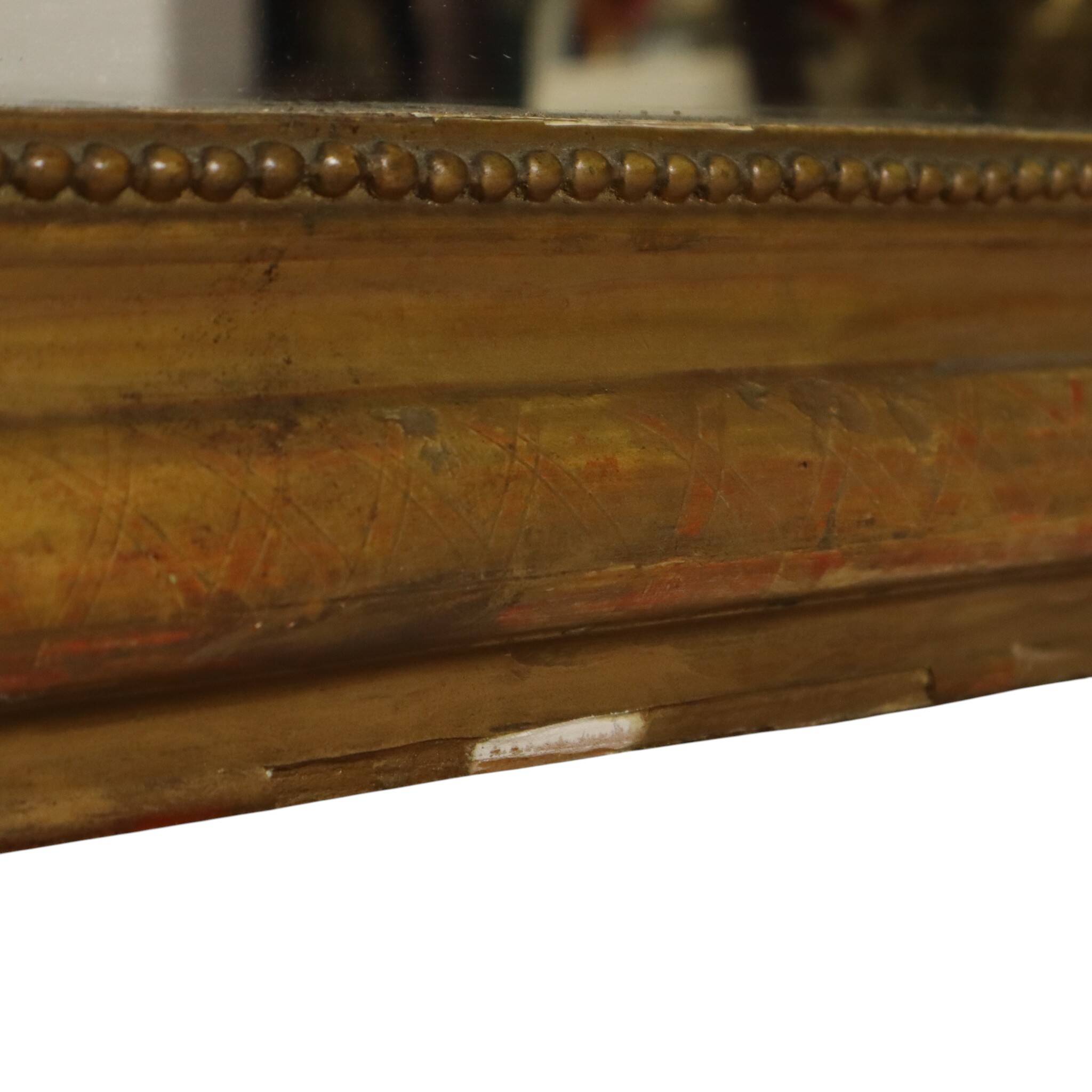 Miroir doré français Louis Philippe antique, fin du 19e siècle