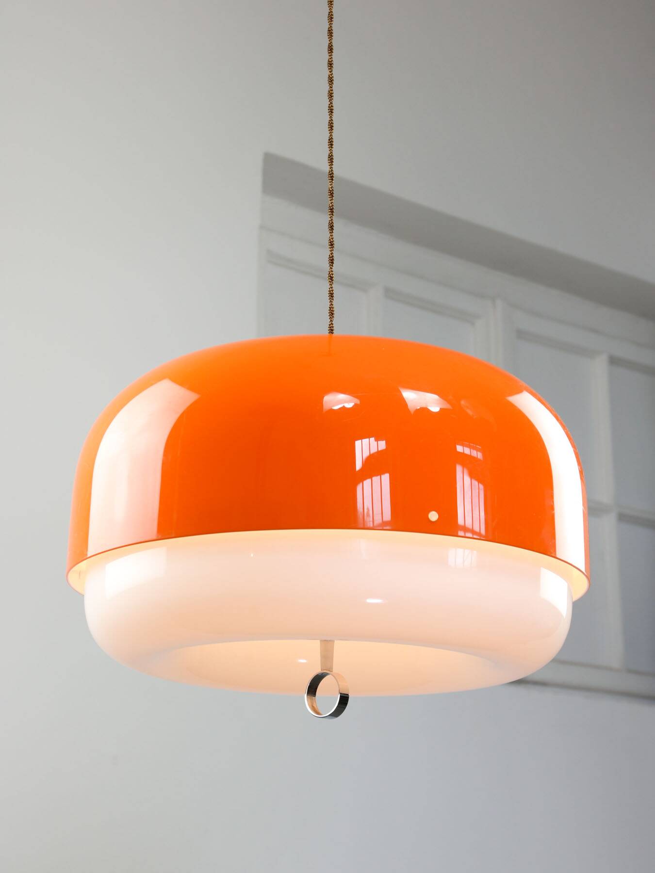 Rare XXL Orange Medusa Pendant Lamp from Guzzini, 1970s