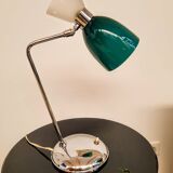 Chrome metal diabolo lamp and green globe