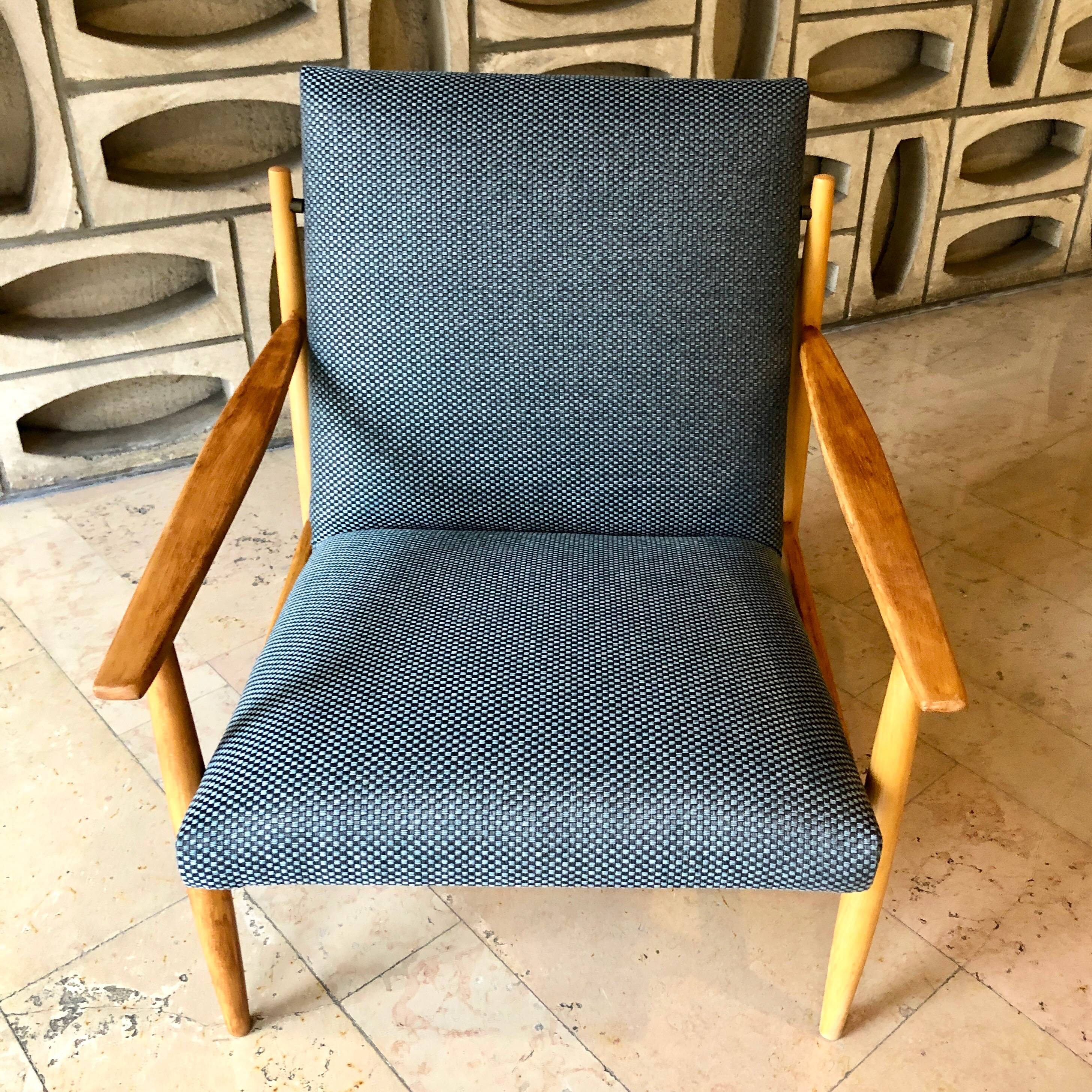 Ton brand armchair with Houlès fabric