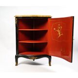 Pair of black wood corner buffets