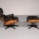 Ensemble de fauteuil et repose-pieds par Charles Eames, années 1960.