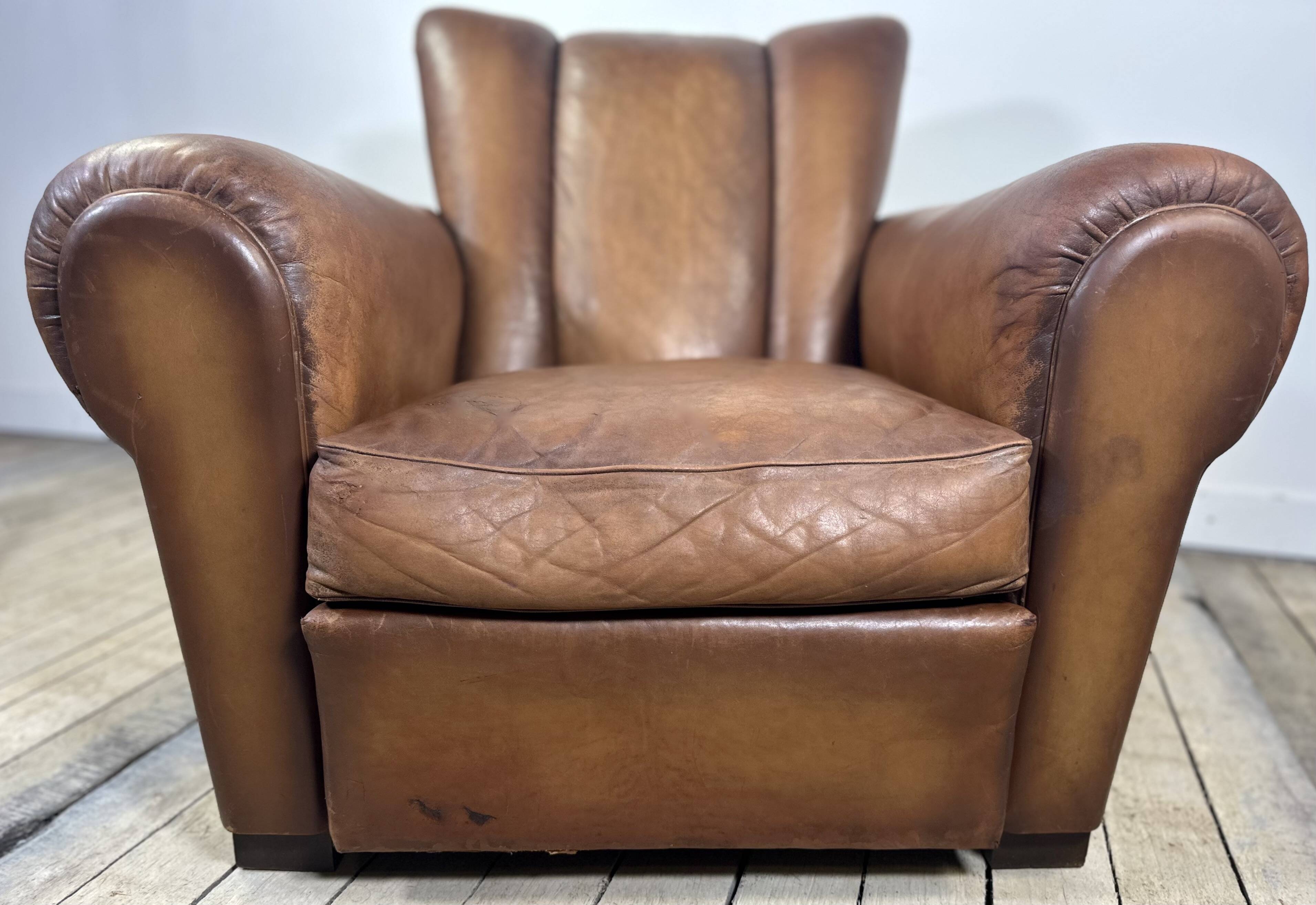 Vintage Leather Club Armchair from the 1950s