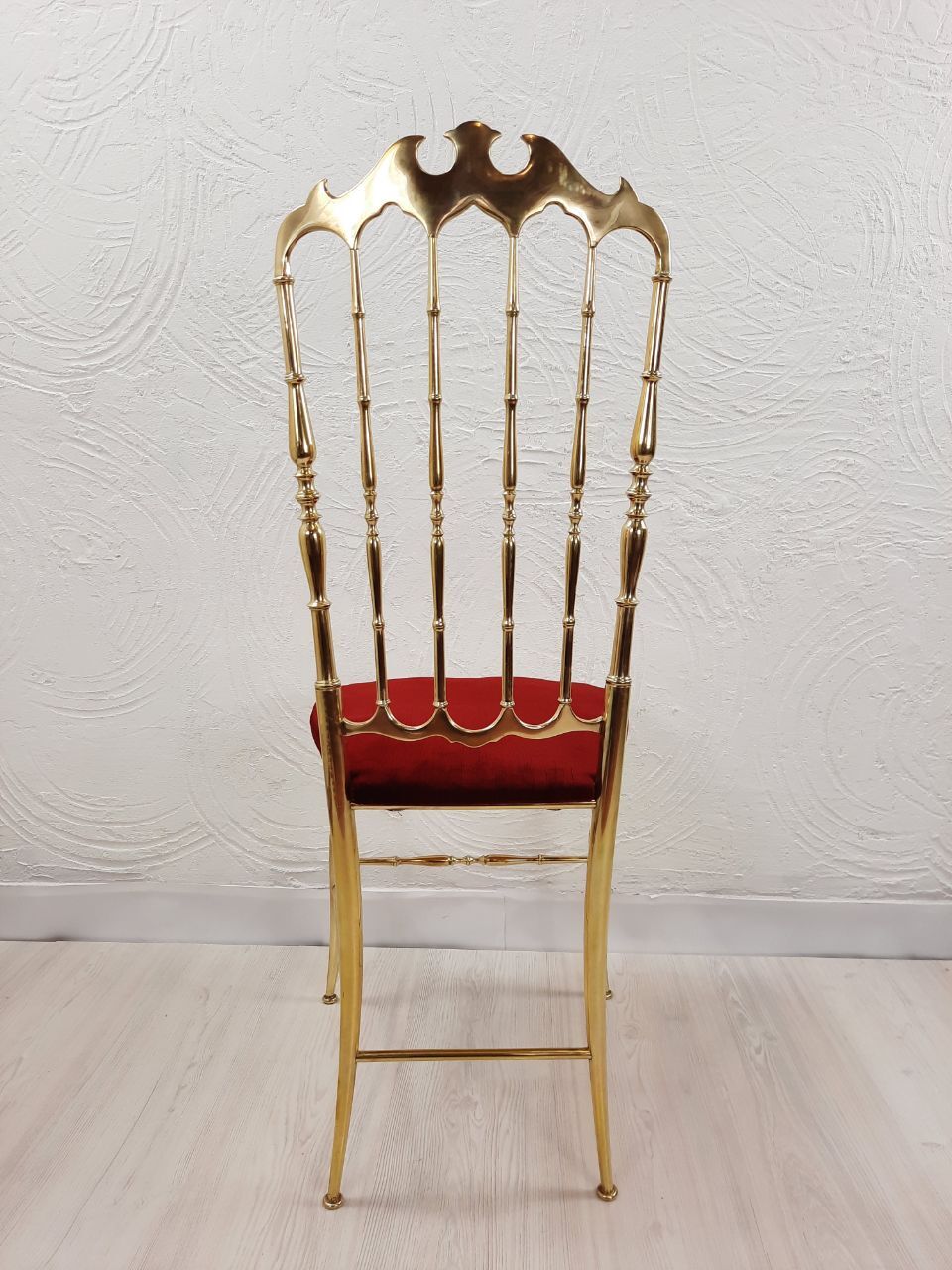 Pair of chiavarine chairs, brass