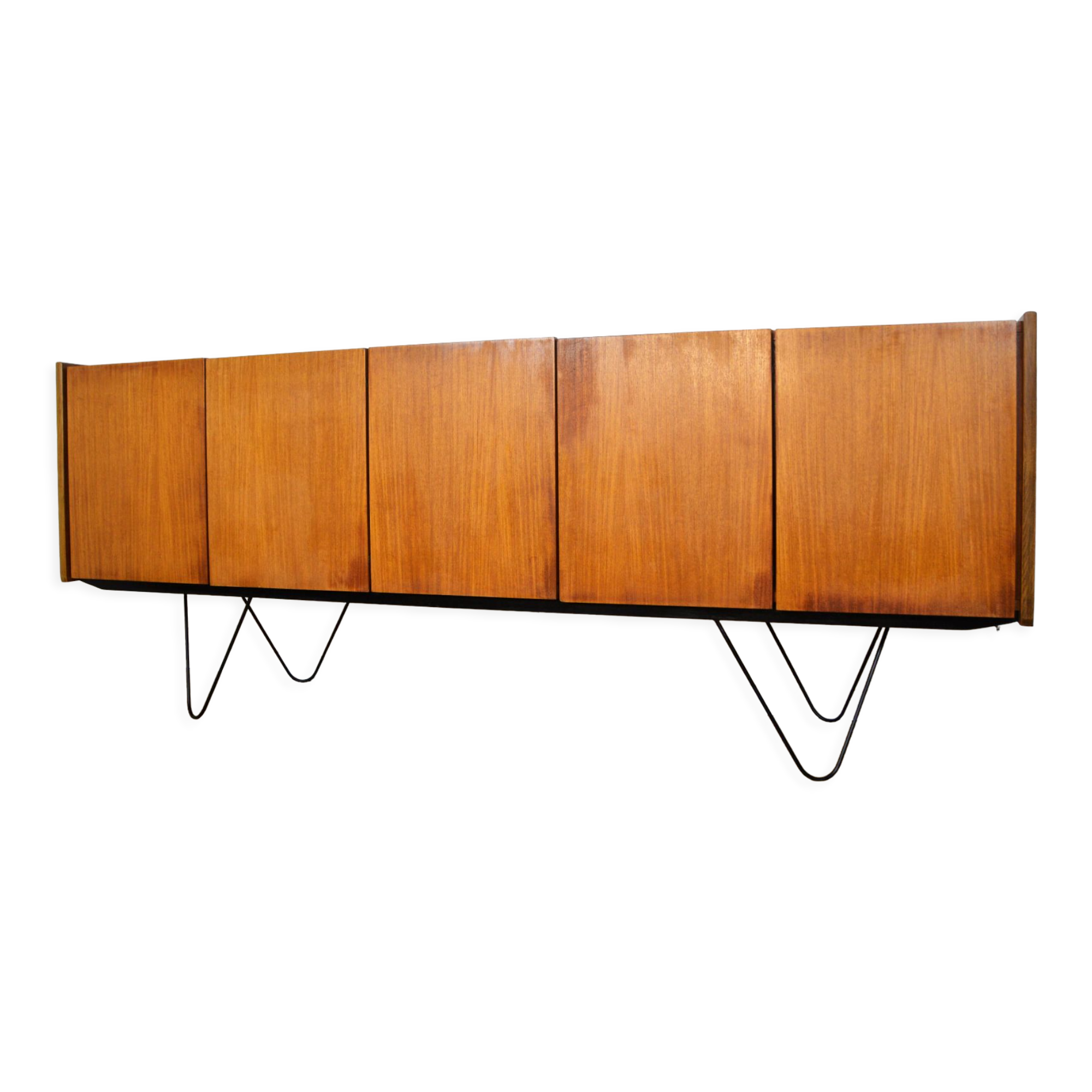 Scandinavian teak and metal sideboard