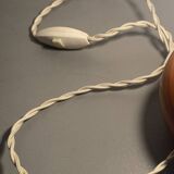 Wooden lamp, fabric cable 2M, cotton shade