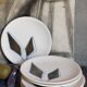Six ceramic plates with matt enamel 50s