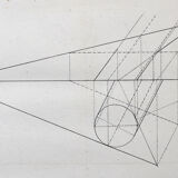 Old drawing - study of geometry - Ecole Royale Polytechnique 1824