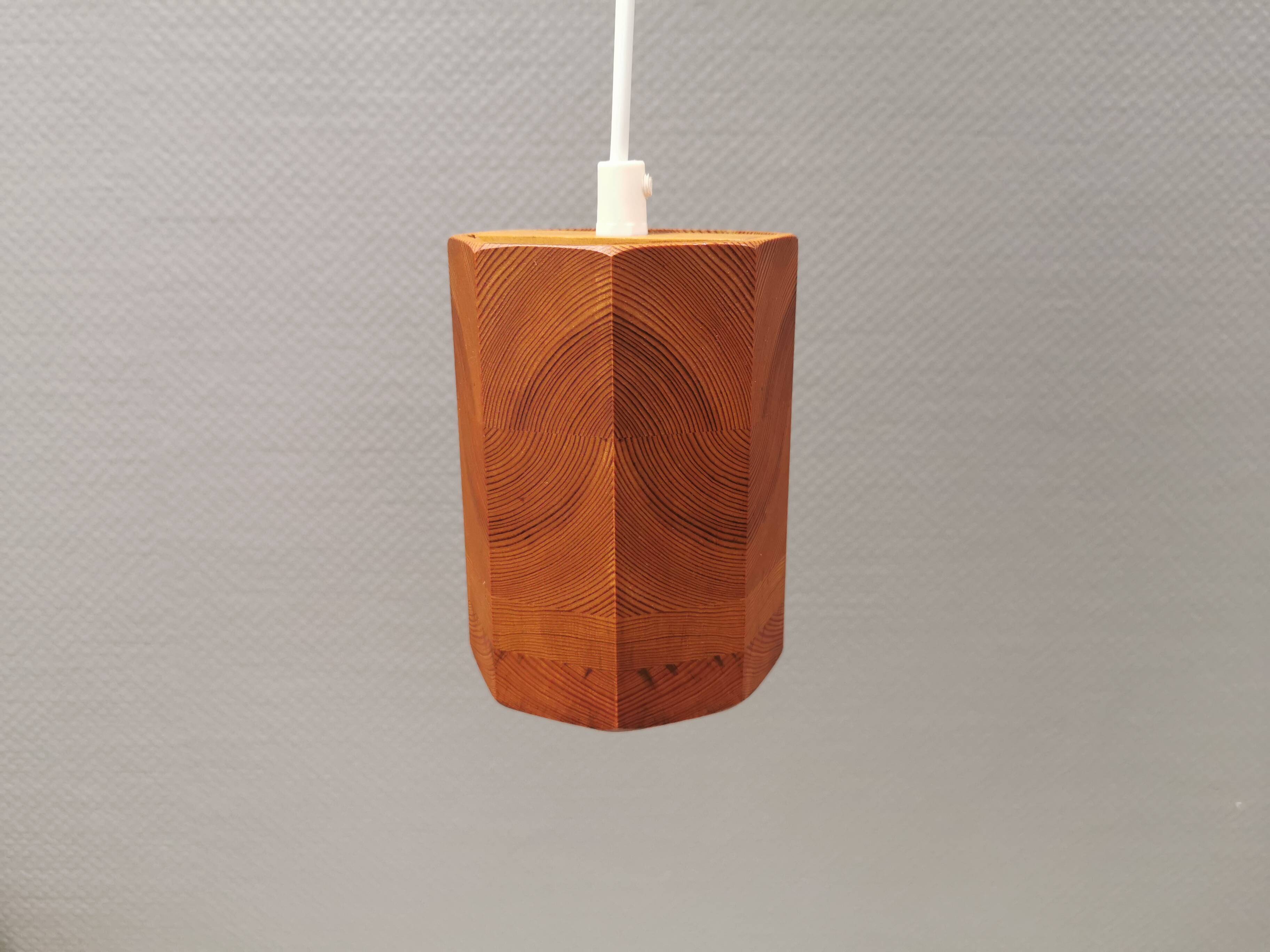 Small pine hanging lamp, swedish 1970-80s